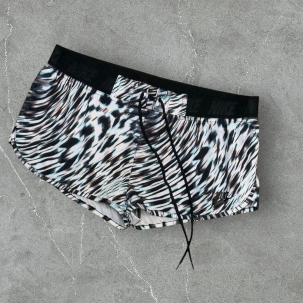 Nike‎ Running Athletic Sport Shorts Women's Size M Black Elastic Waist Logo
